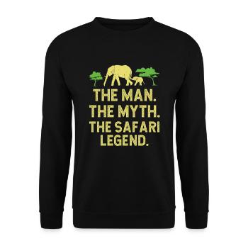 Afrika Safari Der Mann Mythos Safari-Legende - Unisex Pullover - Schwarz - Vorne - Alina (178cm) & Michal (187cm)