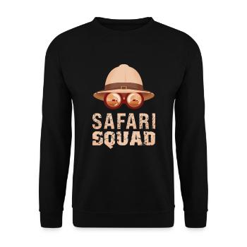 Safari-Modus - African Safari Adventures - Unisex Pullover - Schwarz - Vorne - Alina (178cm) & Michal (187cm)