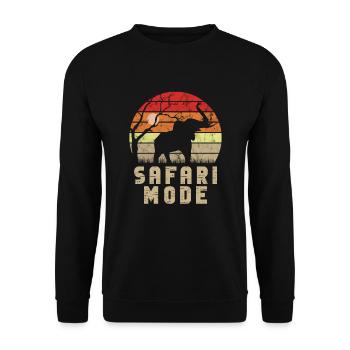 Safari-Modus - African Safari Adventures - Unisex Pullover - Schwarz - Vorne - Alina (178cm) & Michal (187cm)