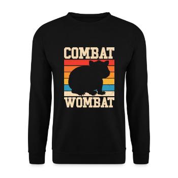 Lustiges Australischer Wombat Spruch - Unisex Pullover - Schwarz - Vorne - Alina (178cm) & Michal (187cm)