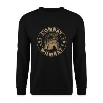 Lustiges Australischer Wombat Spruch - Unisex Pullover - Schwarz - Vorne - Alina (178cm) & Michal (187cm)