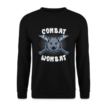 Lustiges Australischer Wombat Spruch - Unisex Pullover - Schwarz - Vorne - Alina (178cm) & Michal (187cm)
