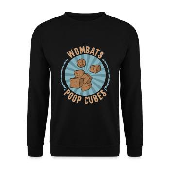 Lustiges Australischer Wombat Spruch - Unisex Pullover - Schwarz - Vorne - Alina (178cm) & Michal (187cm)