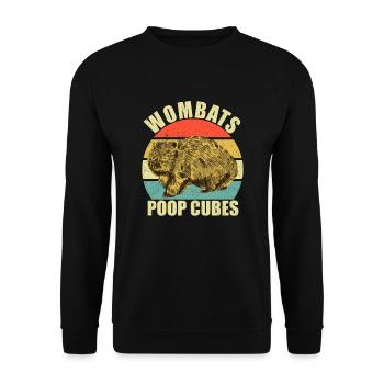 Lustiges Australischer Wombat Spruch - Unisex Pullover - Schwarz - Vorne - Alina (178cm) & Michal (187cm)