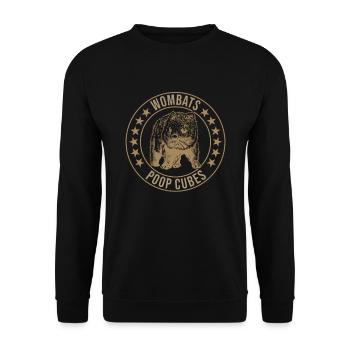 Lustiges Australischer Wombat Spruch - Unisex Pullover - Schwarz - Vorne - Alina (178cm) & Michal (187cm)