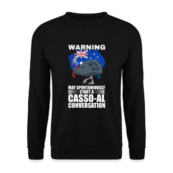 Retro Cassowary Bird Vintage Cassowaries - Unisex Sweatshirt - black - Front - Alina (178cm) & Michal (187cm)