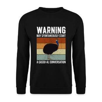 Casoars Retro Cassowary Bird Vintage - Sweat-shirt Unisexe - noir - Devant - Alina (178cm) & Michal (187cm)
