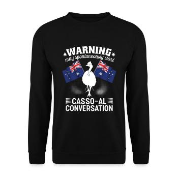 Casoars Retro Cassowary Bird Vintage - Sweat-shirt Unisexe - noir - Devant - Alina (178cm) & Michal (187cm)