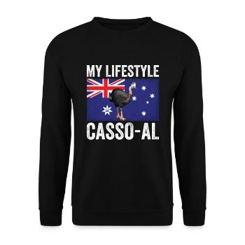 Retro Cassowary Bird Vintage Cassowaries - Unisex Sweatshirt - black - Front - Alina (178cm) & Michal (187cm)