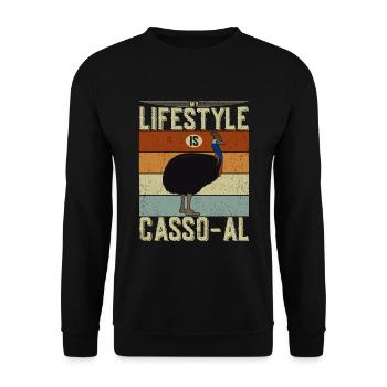Retro Cassowary Bird Vintage Cassowaries - Unisex Sweatshirt - black - Front - Alina (178cm) & Michal (187cm)