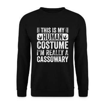 Retro Cassowary Bird Vintage Cassowaries - Unisex Sweatshirt - black - Front - Alina (178cm) & Michal (187cm)