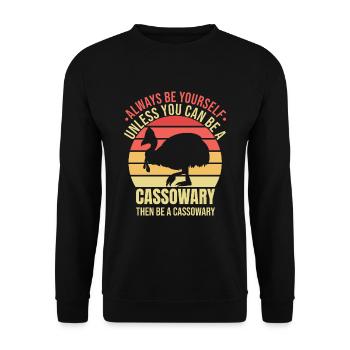 Retro Cassowary Bird Vintage Cassowaries - Unisex Sweatshirt - black - Front - Alina (178cm) & Michal (187cm)