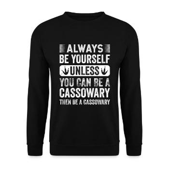 Retro Cassowary Bird Vintage Cassowaries - Unisex Sweatshirt - black - Front - Alina (178cm) & Michal (187cm)