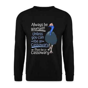 Retro Cassowary Bird Vintage Cassowaries - Unisex Sweatshirt - black - Front - Alina (178cm) & Michal (187cm)