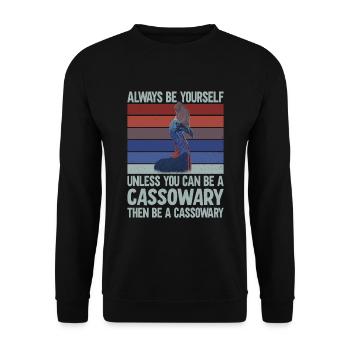 Retro Cassowary Bird Vintage Cassowaries - Unisex Sweatshirt - black - Front - Alina (178cm) & Michal (187cm)