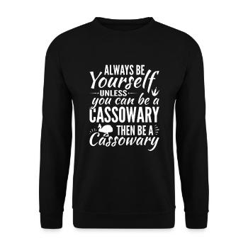 Retro Cassowary Bird Vintage Cassowaries - Unisex Sweatshirt - black - Front - Alina (178cm) & Michal (187cm)