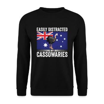 Retro Cassowary Bird Vintage Cassowaries - Unisex Sweatshirt - black - Front - Alina (178cm) & Michal (187cm)