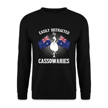Retro Cassowary Bird Vintage Cassowaries - Unisex Sweatshirt - black - Front - Alina (178cm) & Michal (187cm)