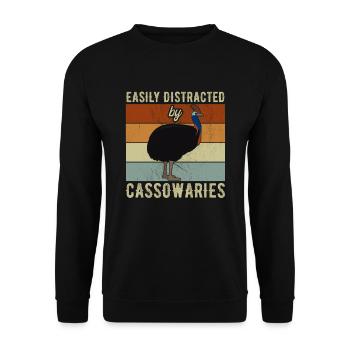 Casoars Retro Cassowary Bird Vintage - Sweat-shirt Unisexe - noir - Devant - Alina (178cm) & Michal (187cm)