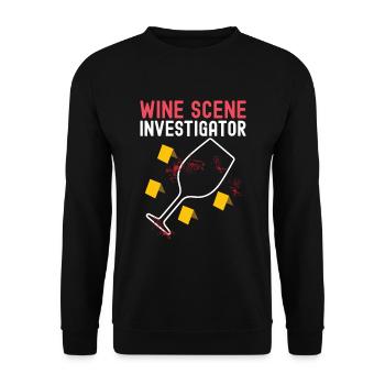 Wine Scene Investigator True Crime Weintrinker - Unisex Pullover - Schwarz - Vorne - Alina (178cm) & Michal (187cm)