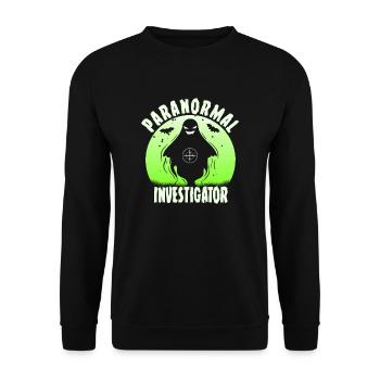 Geisterjagd Paranormal Investigator - Unisex Pullover - Schwarz - Vorne - Alina (178cm) & Michal (187cm)