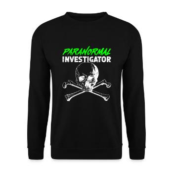 Geisterjagd Paranormal Investigator - Unisex Pullover - Schwarz - Vorne - Alina (178cm) & Michal (187cm)