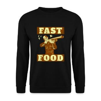 Waterfowl Duck Hunting Hunter Fast Food - Unisex Sweatshirt - black - Front - Alina (178cm) & Michal (187cm)