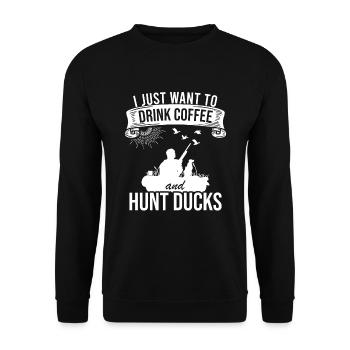 Duck Hunting Season Hunter Bird Hunting - Unisex Sweatshirt - black - Front - Alina (178cm) & Michal (187cm)