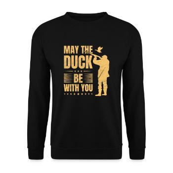 Duck Hunting Season Quote Funny Quote - Unisex Sweatshirt - black - Front - Alina (178cm) & Michal (187cm)
