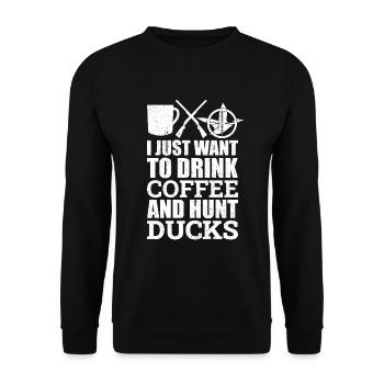 Duck Hunting Season Hunter Bird Hunting - Unisex Sweatshirt - black - Front - Alina (178cm) & Michal (187cm)