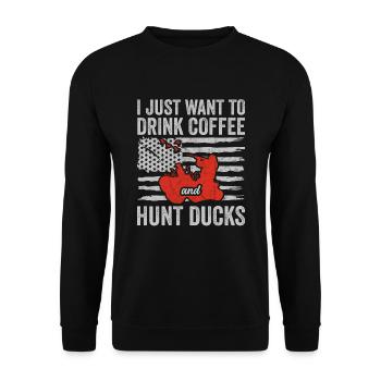 Duck Hunting Season Hunter Bird Hunting - Unisex Sweatshirt - black - Front - Alina (178cm) & Michal (187cm)