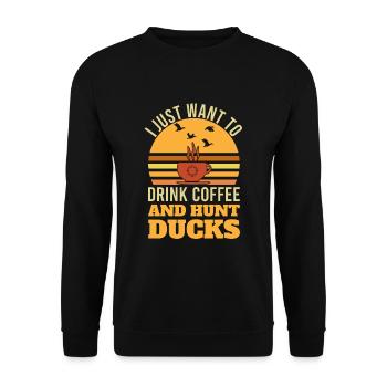 Duck Hunting Season Hunter Bird Hunting - Unisex Sweatshirt - black - Front - Alina (178cm) & Michal (187cm)