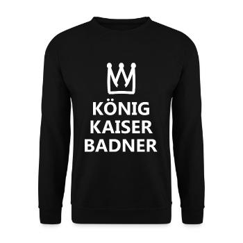 König Badner - Unisex Pullover - Schwarz - Vorne - Alina (178cm) & Michal (187cm)