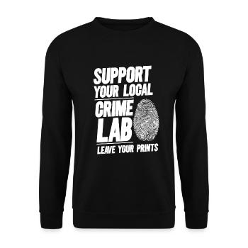 Forensic Technician Crime Scene Investigator Forensic Sentence - Unisex Sweatshirt - black - Front - Alina (178cm) & Michal (187cm)