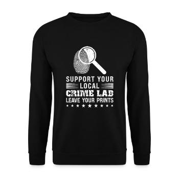 Forensic Technician Crime Scene Investigator Forensic Sentence - Unisex Sweatshirt - black - Front - Alina (178cm) & Michal (187cm)