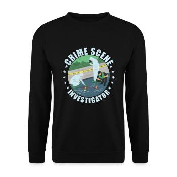 Forensic technician crime scene investigator forensic saying - Unisex Sweatshirt - black - Front - Alina (178cm) & Michal (187cm)
