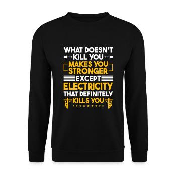 High Voltage Electrician Power Grid - Unisex Sweatshirt - black - Front - Alina (178cm) & Michal (187cm)