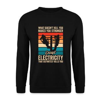High Voltage Electrician Power Grid - Unisex Sweatshirt - black - Front - Alina (178cm) & Michal (187cm)