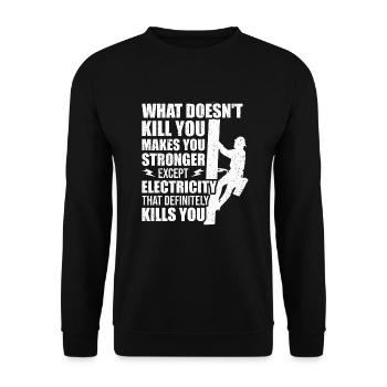 High Voltage Electrician Power Grid - Unisex Sweatshirt - black - Front - Alina (178cm) & Michal (187cm)