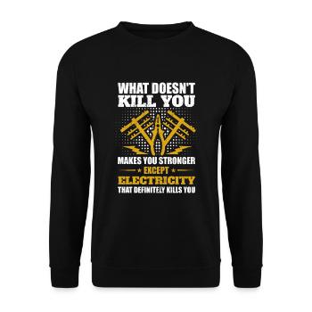 High Voltage Electrician Power Grid - Unisex Sweatshirt - black - Front - Alina (178cm) & Michal (187cm)
