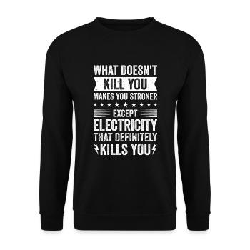 High Voltage Electrician Power Grid - Unisex Sweatshirt - black - Front - Alina (178cm) & Michal (187cm)