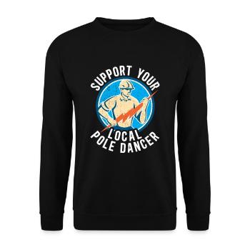High Voltage Electrician Power Grid - Unisex Sweatshirt - black - Front - Alina (178cm) & Michal (187cm)