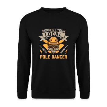 High Voltage Electrician Power Grid - Unisex Sweatshirt - black - Front - Alina (178cm) & Michal (187cm)