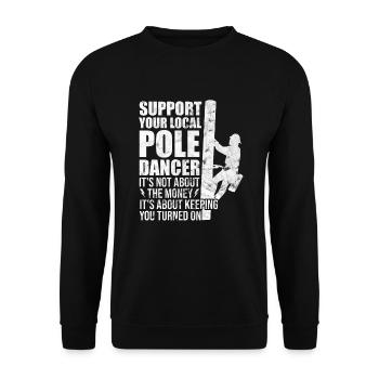 High Voltage Electrician Power Grid - Unisex Sweatshirt - black - Front - Alina (178cm) & Michal (187cm)