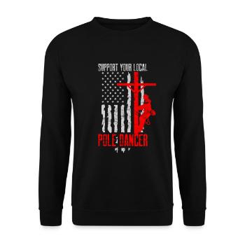 High Voltage Electrician Power Grid - Unisex Sweatshirt - black - Front - Alina (178cm) & Michal (187cm)
