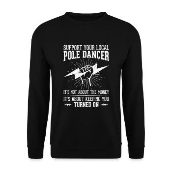 High Voltage Electrician Power Grid - Unisex Sweatshirt - black - Front - Alina (178cm) & Michal (187cm)