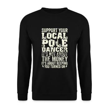 High Voltage Electrician Power Grid - Unisex Sweatshirt - black - Front - Alina (178cm) & Michal (187cm)