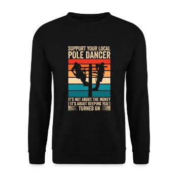 High Voltage Electrician Power Grid - Unisex Sweatshirt - black - Front - Alina (178cm) & Michal (187cm)