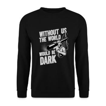 Funny High Voltage Electrician Saying Electrics - Unisex Sweatshirt - black - Front - Alina (178cm) & Michal (187cm)