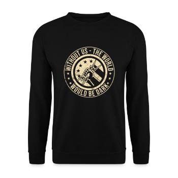 Funny High Voltage Electrician Saying Electrics - Unisex Sweatshirt - black - Front - Alina (178cm) & Michal (187cm)